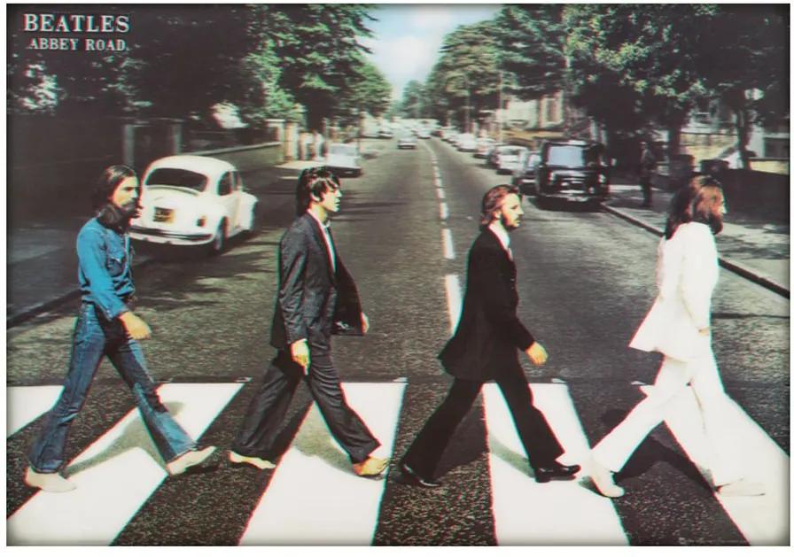 Poster 3d The Beatles Abbey Road 70x50cm Com/sem Moldura