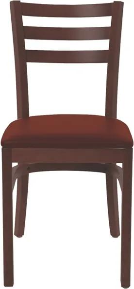 Cadeira sem braços de madeira tauari com estofado café e acabamento tabaco Tramontina 14202434