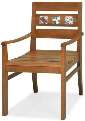 Cadeira Novaes com Braco Assento Laminado Freijo Natural com Pes Madeira - 48262 Sun House