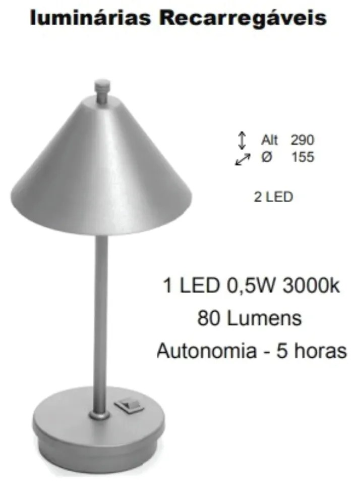 Abajur Freedon Cúpula Conica Indireta Ø15,5X29Cm 1Xled 0,5W 3000K - Ol... (ROSE FOSCO, 110V)