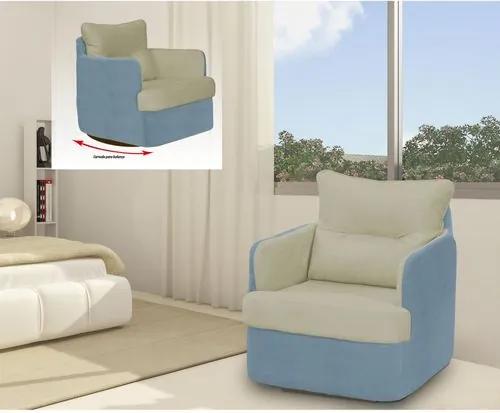Poltrona de Amamentação com Balanço Comfort - Bege/Azul