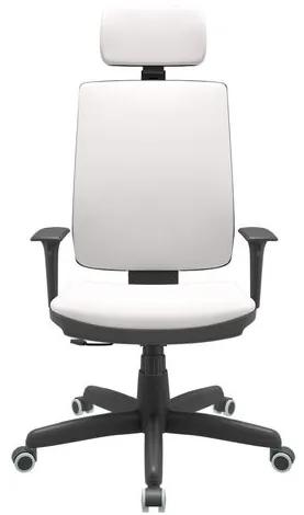 Cadeira Office Brizza Soft Vinil Branco RelaxPlax Com Encosto Cabeça Base Standard 126cm - 63500 Sun House