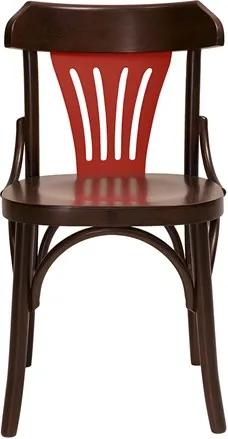 Cadeira Merione em Madeira Maciça - Imbuia/Vermelho