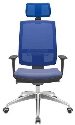 Cadeira Office Brizza Tela Azul Com Encosto Assento Facto Dunas Azul Autocompensador 126cm - 63139 Sun House