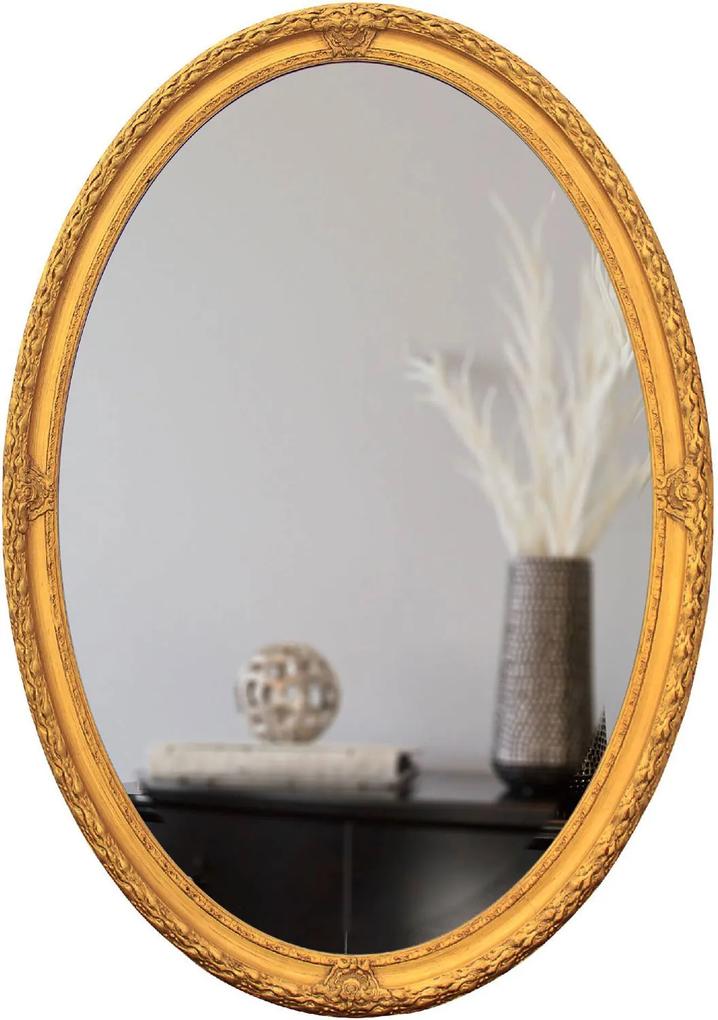 Espelho Decorativo Com Bisotê Clássico Oval Ouro