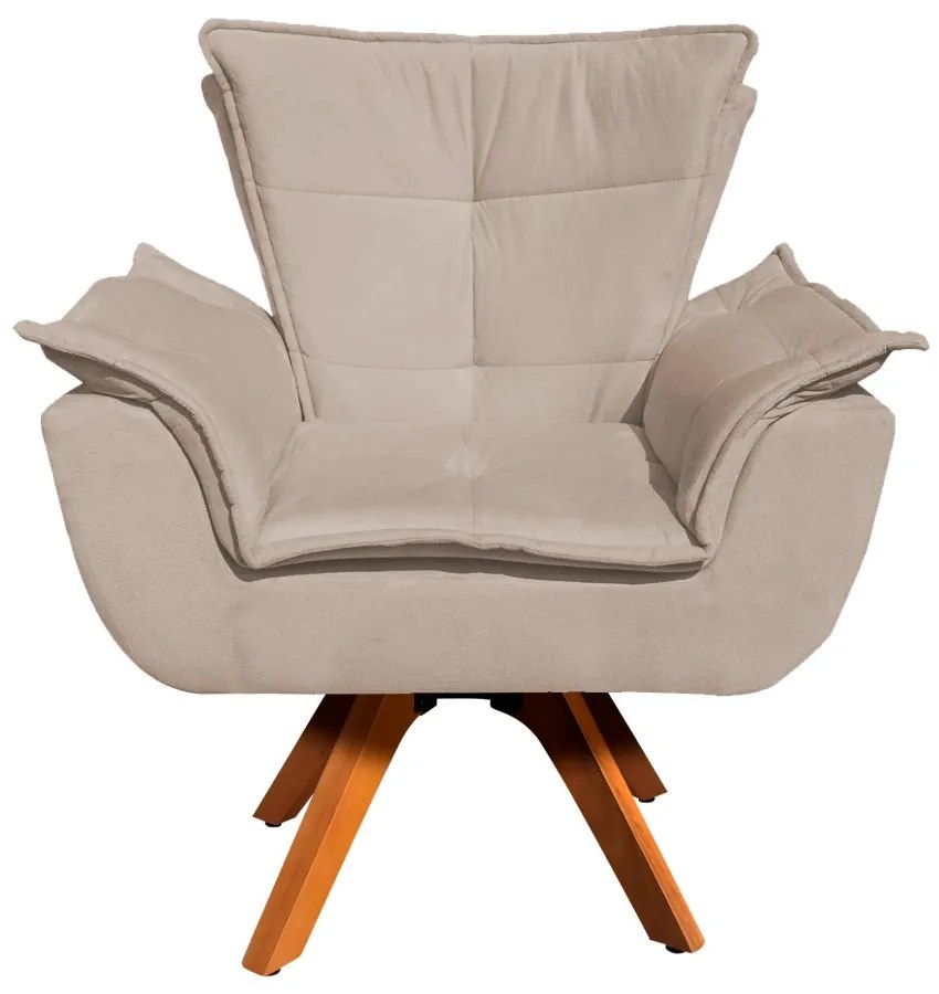 POLTRONA GIRATORIA OPALA SUEDE BASE MADE - Bege