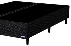 Base Para Cama Box Casal Bipartido 158cm Poliéster Bordado Perola Negr