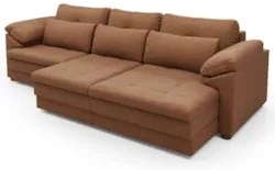 Sofá Retrátil 3 Lugares Para Sala 297cm Dijon Couro Mel S07 - Mpozenat