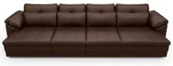 Sofá Retrátil 4 Lugares Para Sala 339cm Dijon Couro Caramelo S07 - Mpo