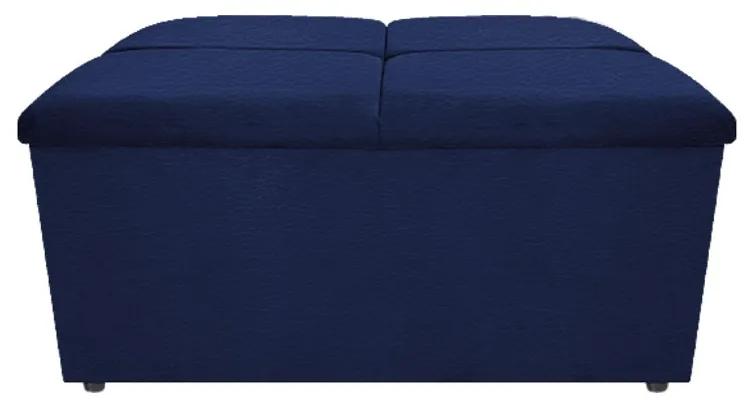 Calçadeira Munique 90 cm Solteiro Corano Azul Marinho - ADJ Decor