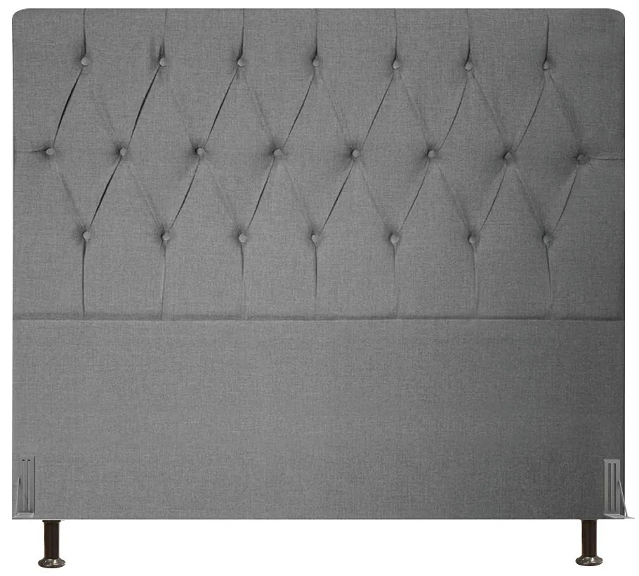 Cabeceira Topázio Para Cama Box Casal 140 cm Linho - D'Rossi - Cinza