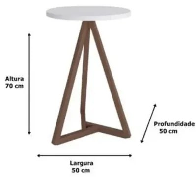 Mesa Lateral Classic Off White Com Amêndoa - Tebarrot Móveis