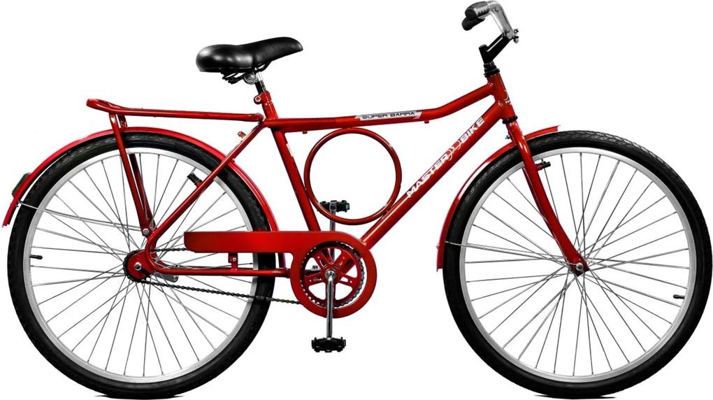 Bicicleta Master Bike Aro 26 masculina Super Barra Manual Vermelho