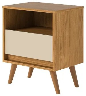Mesa De Cabeceira Eccos Nature/Off White - Potenza Móveis