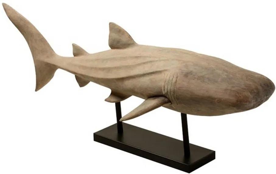Escultura Decorativa de Resina Tubarão Branco