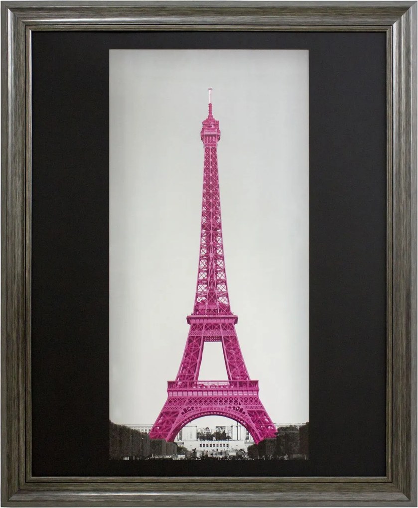 Quadro Decorativo Moderno Paris Torre Eiffel Rosa 90x110cm