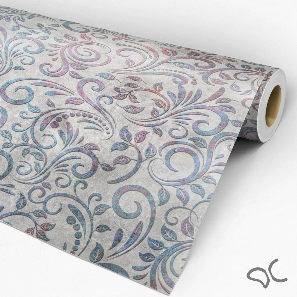 Papel de Parede Floral Cimento Industrial Multicolor 0.52m x 3.00m