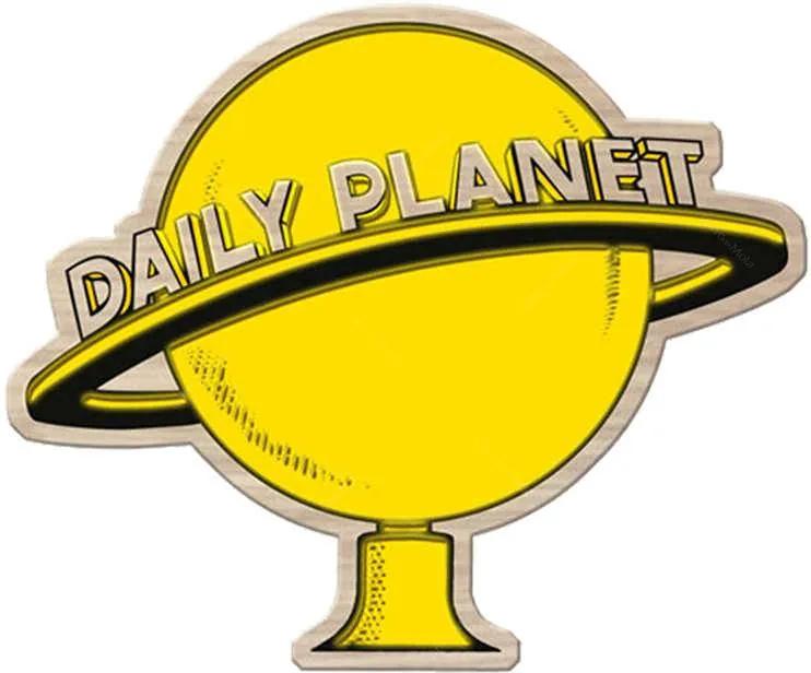 Placa DC Comics Daily Planet Amarela em Madeira - Urban - 40x30 cm
