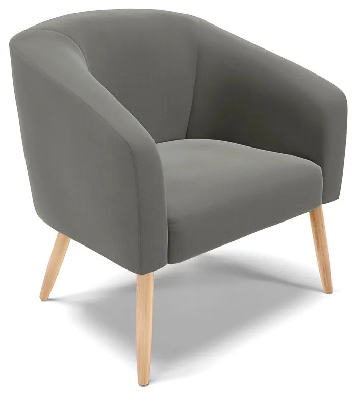 Poltrona Decorativa Pé Palito Natural Kit 2 Stella Suede Grafite D03 - D'Rossi