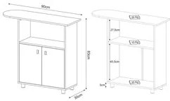 Balcão Com Tábua de Passar 2 Portas TP3050 Branco - Tecno Mobili