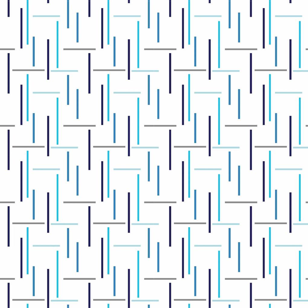Papel de Parede Adesivo Geométrico Riscos em Azul 2,70x0,57m