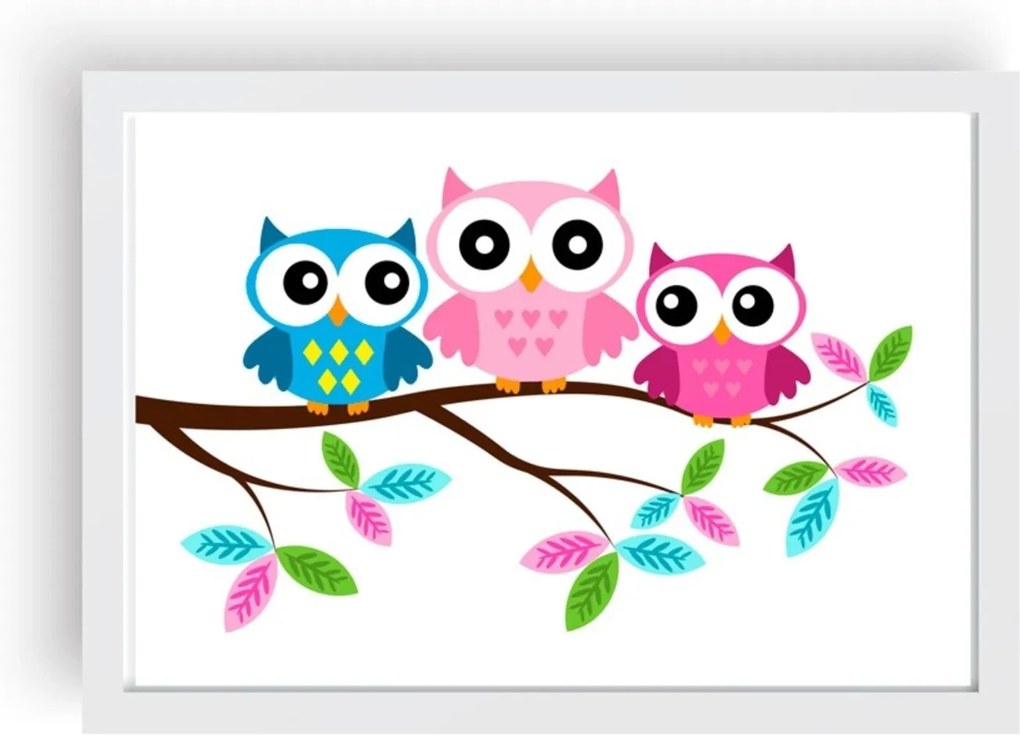 Quadro Love Decor Decorativo Infantil Owl Family