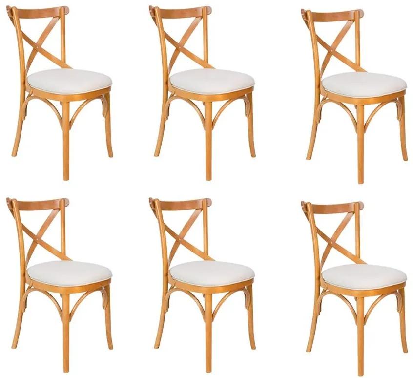 Conjunto 6 Cadeiras de Jantar X Espanha Estofada - WP 58224
