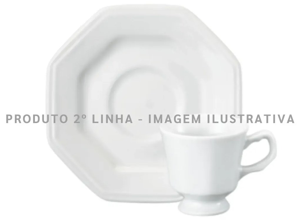 Xicara Café Com Pires 60Ml Porcelana Schmidt - Mod. Prisma 2 ° Linha 077