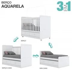 Berço Mini Cama 3 em 1 Magia H02 Branco - Mpozenato