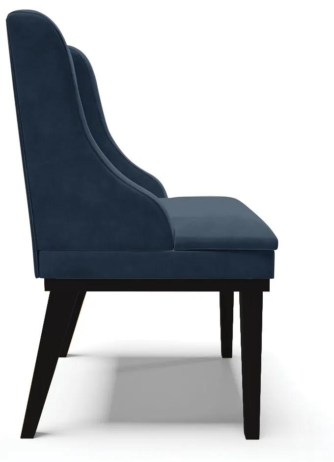 Kit 10 Cadeiras de Jantar Liz Suede Base Fixa Madeira Preto - D'Rossi - Azul Marinho