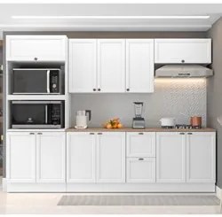 Armário de Cozinha Modulado 5 Peças Com Tampo CJ3 Duna P09 Branco - Mp