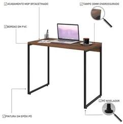 Mesa de Escritório Escrivaninha 90cm Dynamica Industrial C08 Nogal - M