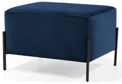 Puff Decorativo 60cm Base Aço Status C-304 Veludo Azul Marinho - Domi