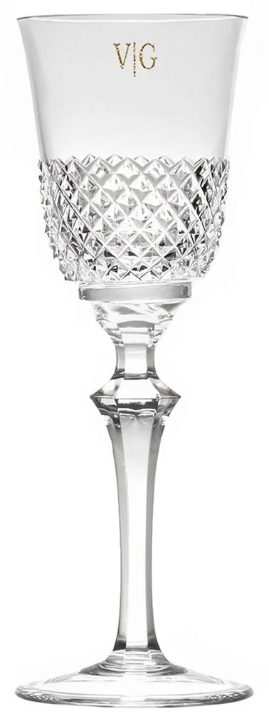 Taça de Cristal Lapidado Artesanal para Licor - 50 - Transparente  50 - Incolor