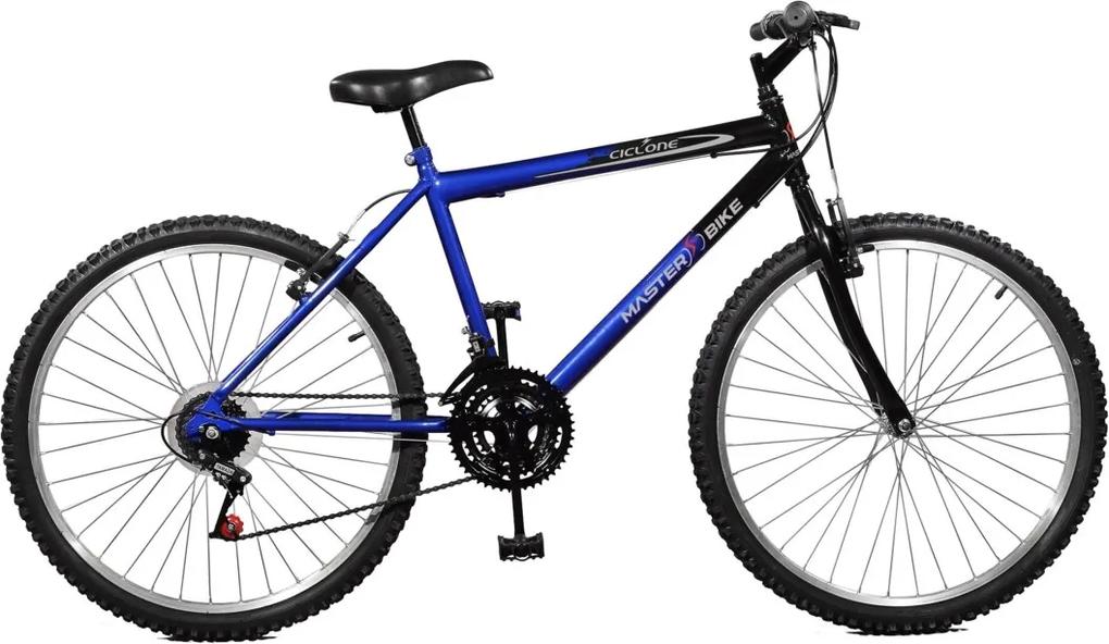 Bicicleta Master Bike Aro 26 masculina Ciclone Plus 21 marchas Azul