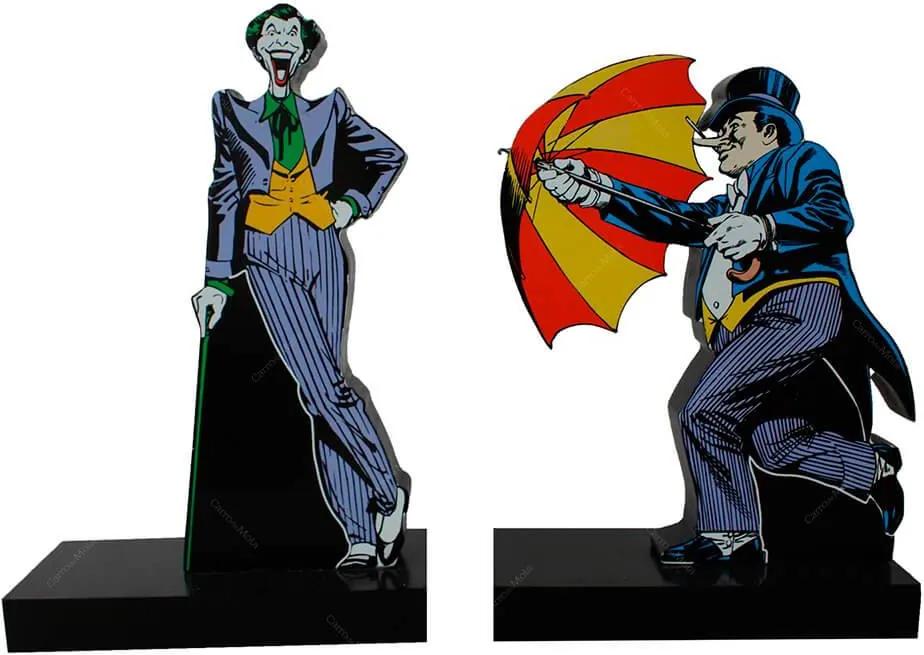 Aparador de Livros DC Comics Joker And Penguim em Madeira - Urban