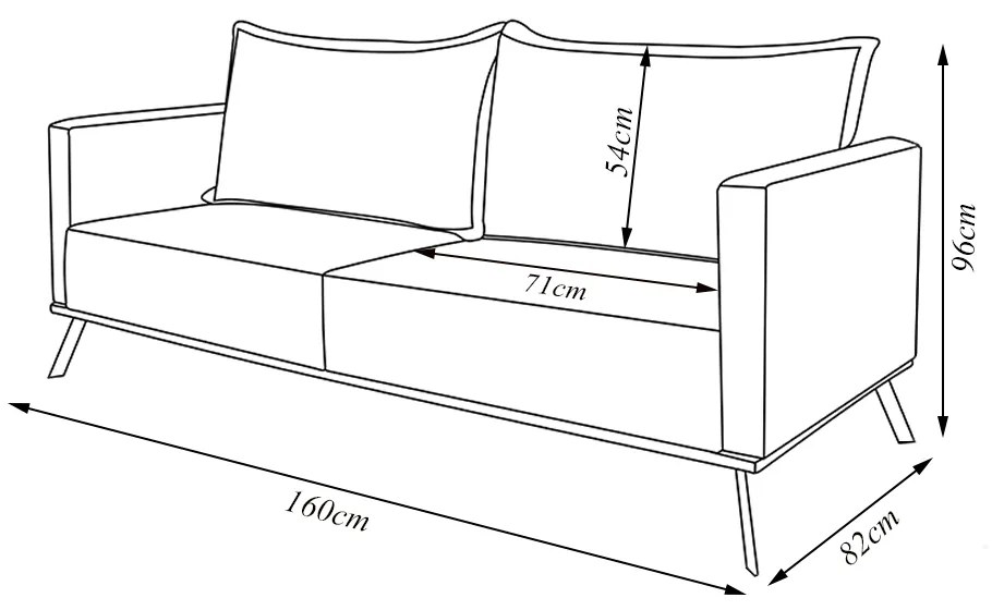 Sofá Living 2 Lugares com Pés de Ferro Almofadas Soltas 160cm Saiph Bouclê Preto G63 - Gran belo