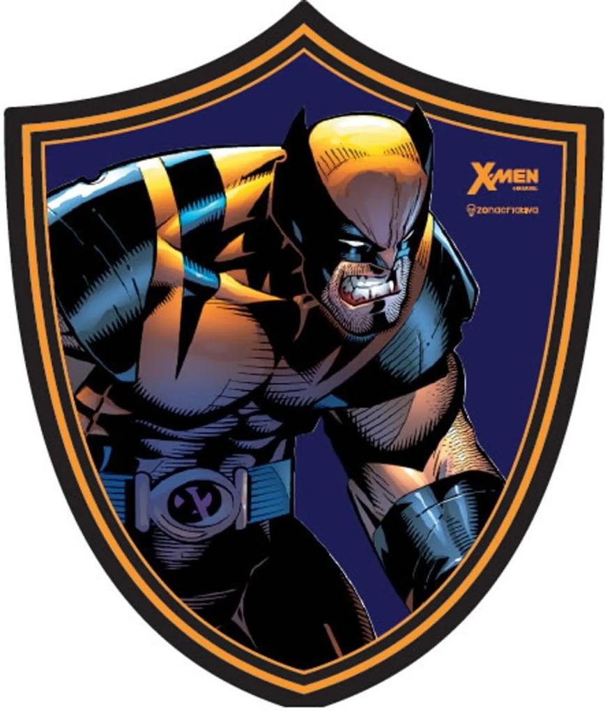 Placa Decorativa Wolverine Escudo Geek10 - Multicolorido