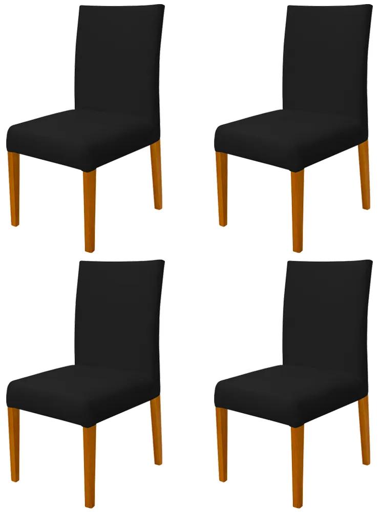 Kit 4 Cadeiras de Jantar Milan Veludo Preto