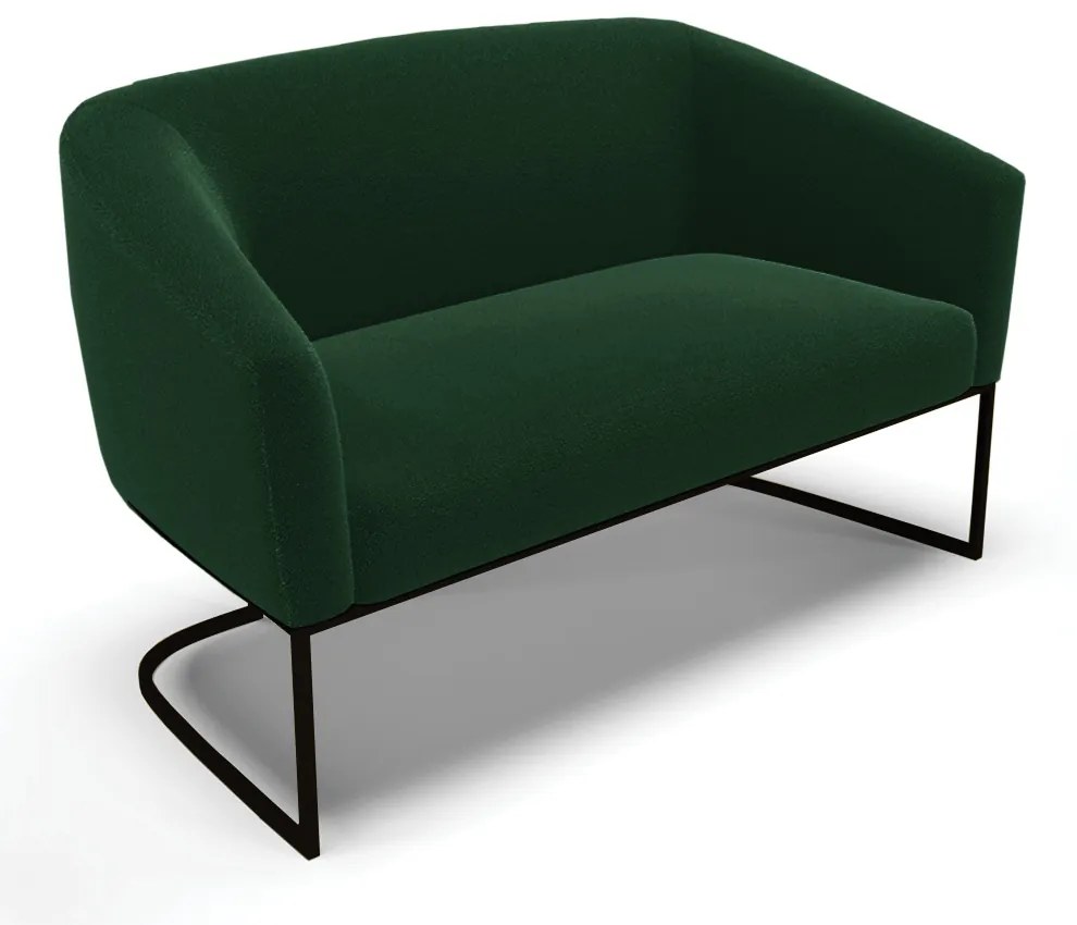 Sofá 2 Lugares Namoradeira Industrial Preto Stella Bouclê D03 - D'Rossi - Verde