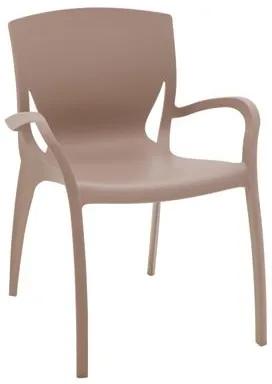 Cadeira Tramontina Clarice Camurça em Polipropileno e Fibra de Vidro com Braços