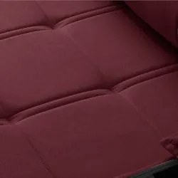 Sofá Retrátil 3 Lugares com Porta Copo 230cm Malta F05 Veludo Bordô -