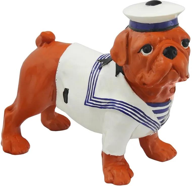 Escultura em Resina Decorativa Cão Bulldog