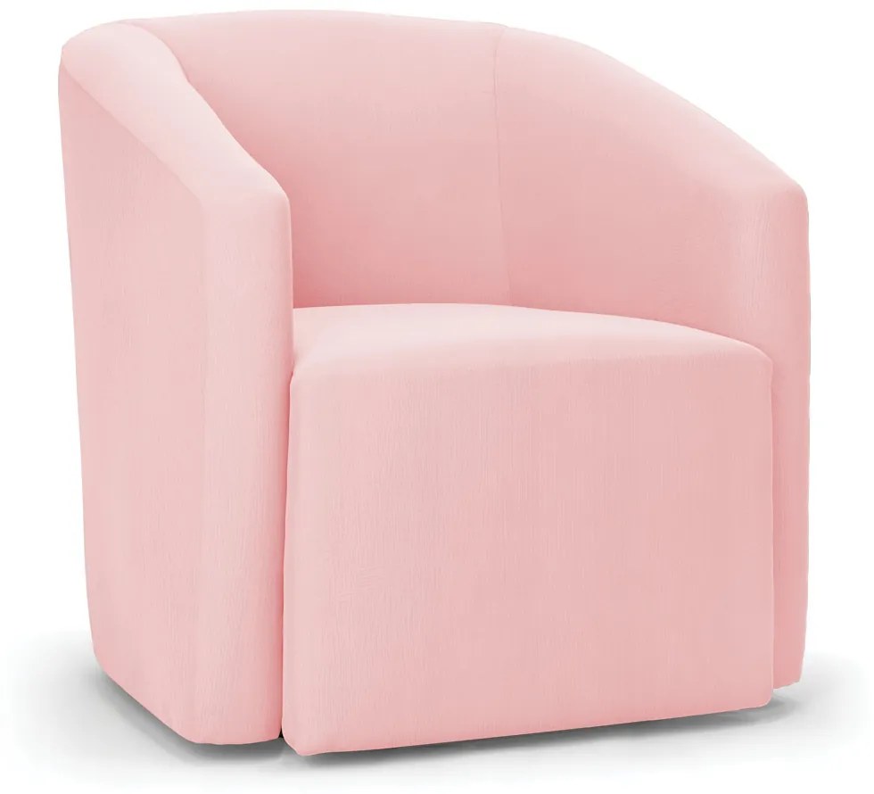 Poltrona Decorativa Orgânica Stella Max Suede D03 - D'Rossi - Rosa Bebê