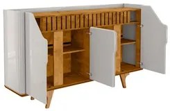 Buffet Aparador 4 Portas 160cm Melissa B02 Off/Naturalle - Mpozenato