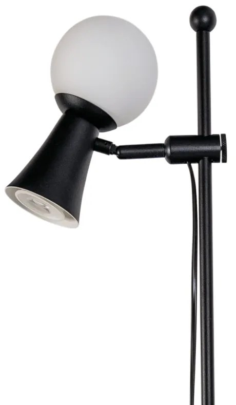 Luminária De Chão Dirham Regulável 24,5X28,9X155,5Cm 1Xg9 + 1Xmr16 Alu... (PT - Preto Texturizado, TRANSPARENTE)