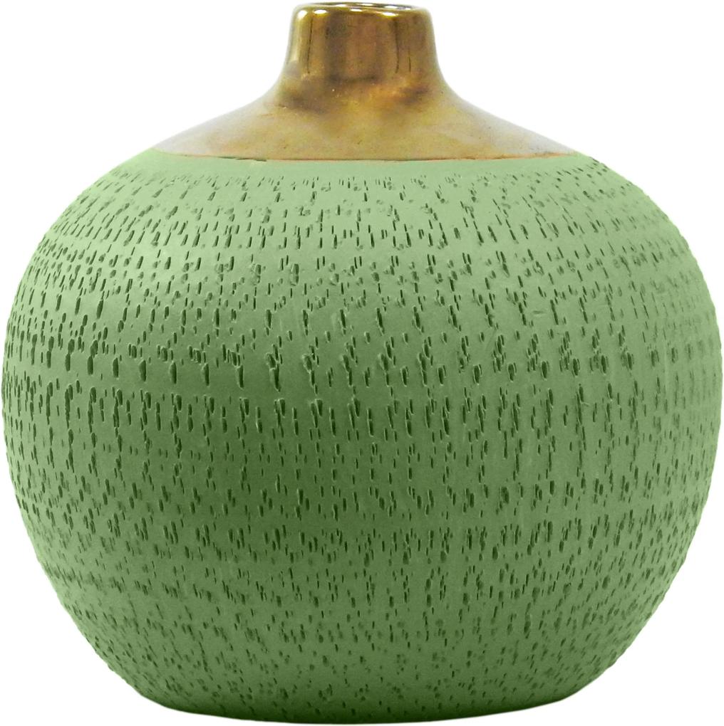 Vaso Decorativo em Cerâmica Verde - 18x18cm