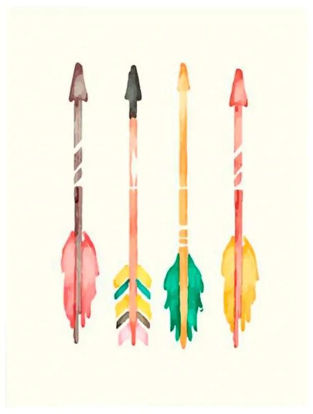 Quadro Decorativo Flechas Coloridas - KF 46883 40x60 (Moldura 520)