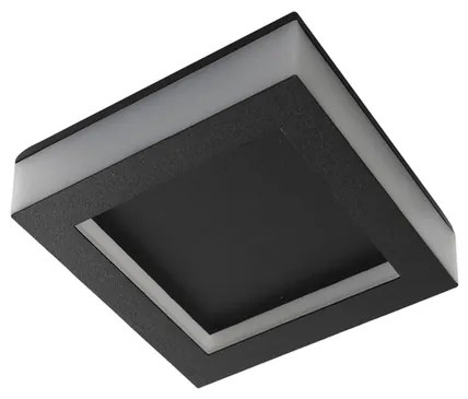 Plafon Sobrepor Aluminio Preto Led 7w 3000k Polar Quadrada