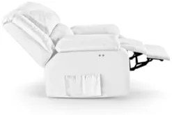 Poltrona do Papai Reclinável Pietra Power Touch FH9 PU Branco - Mpozen